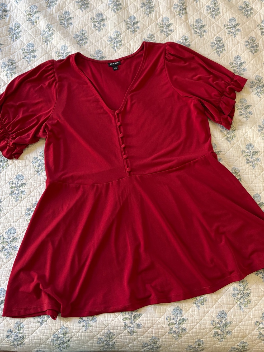 torrid V-Neck Button Peplum Blouse